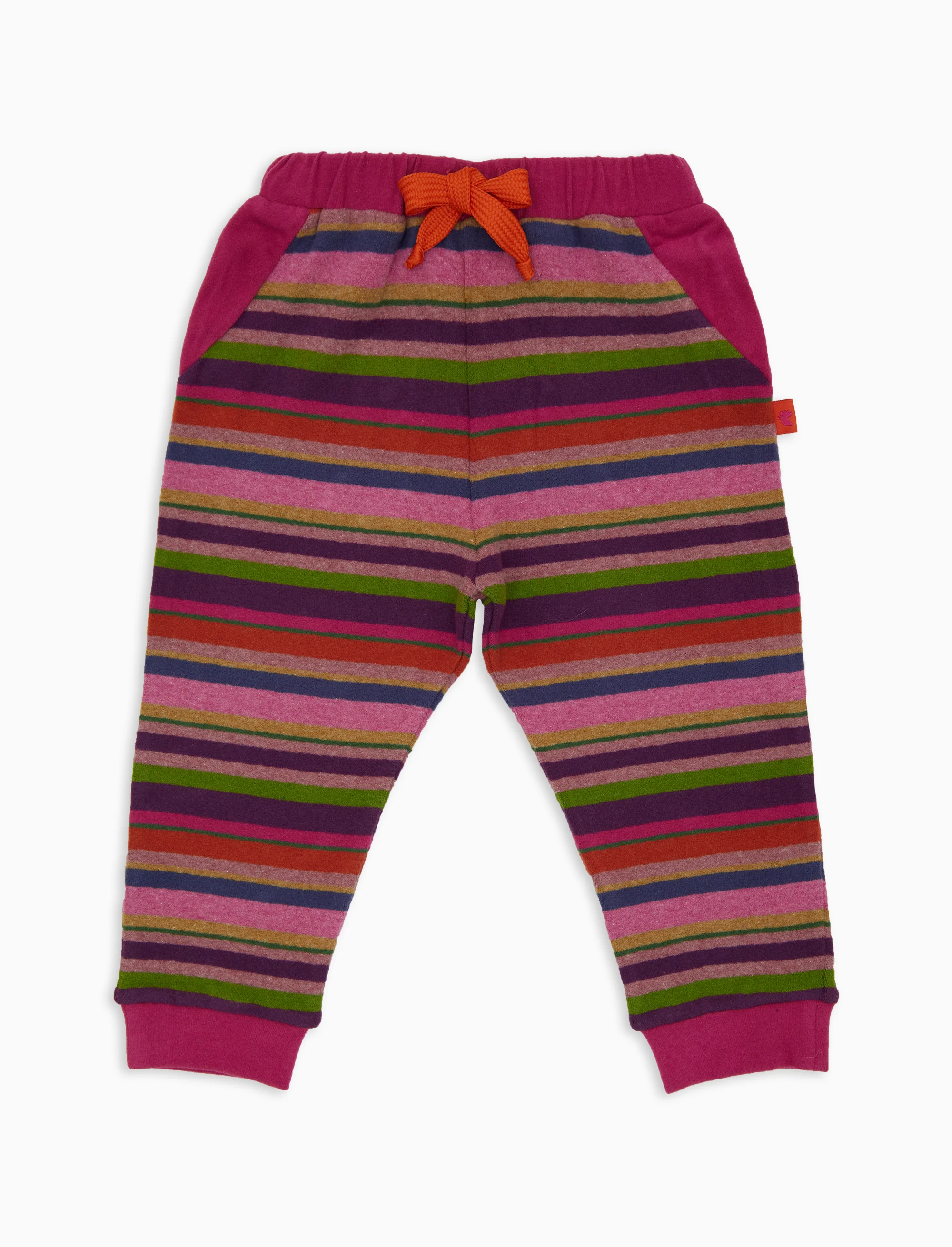 Pantalone lungo bambino pile viola righe multicolor