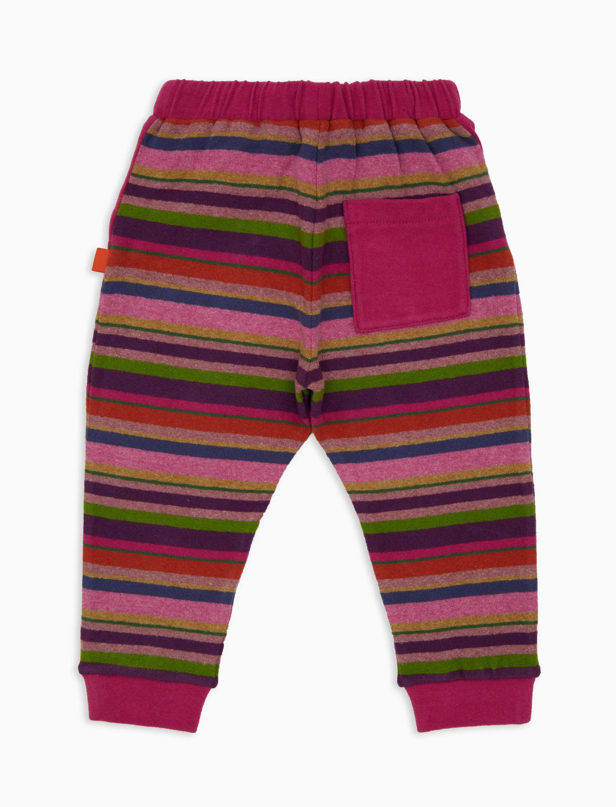Pantalone lungo bambino pile viola righe multicolor - Image 2