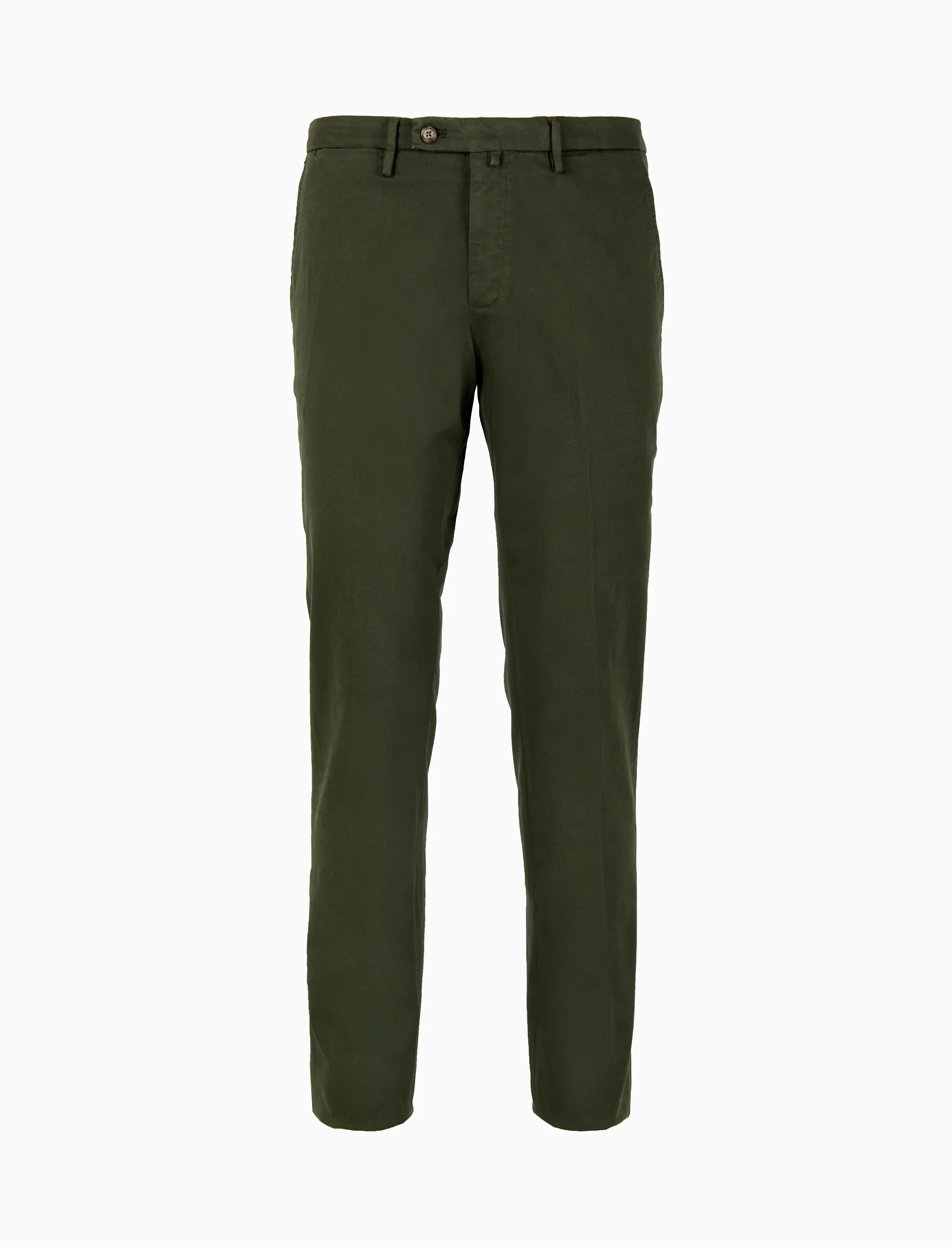 Pantalone lungo uomo cotone verde tinta unita - Image 3