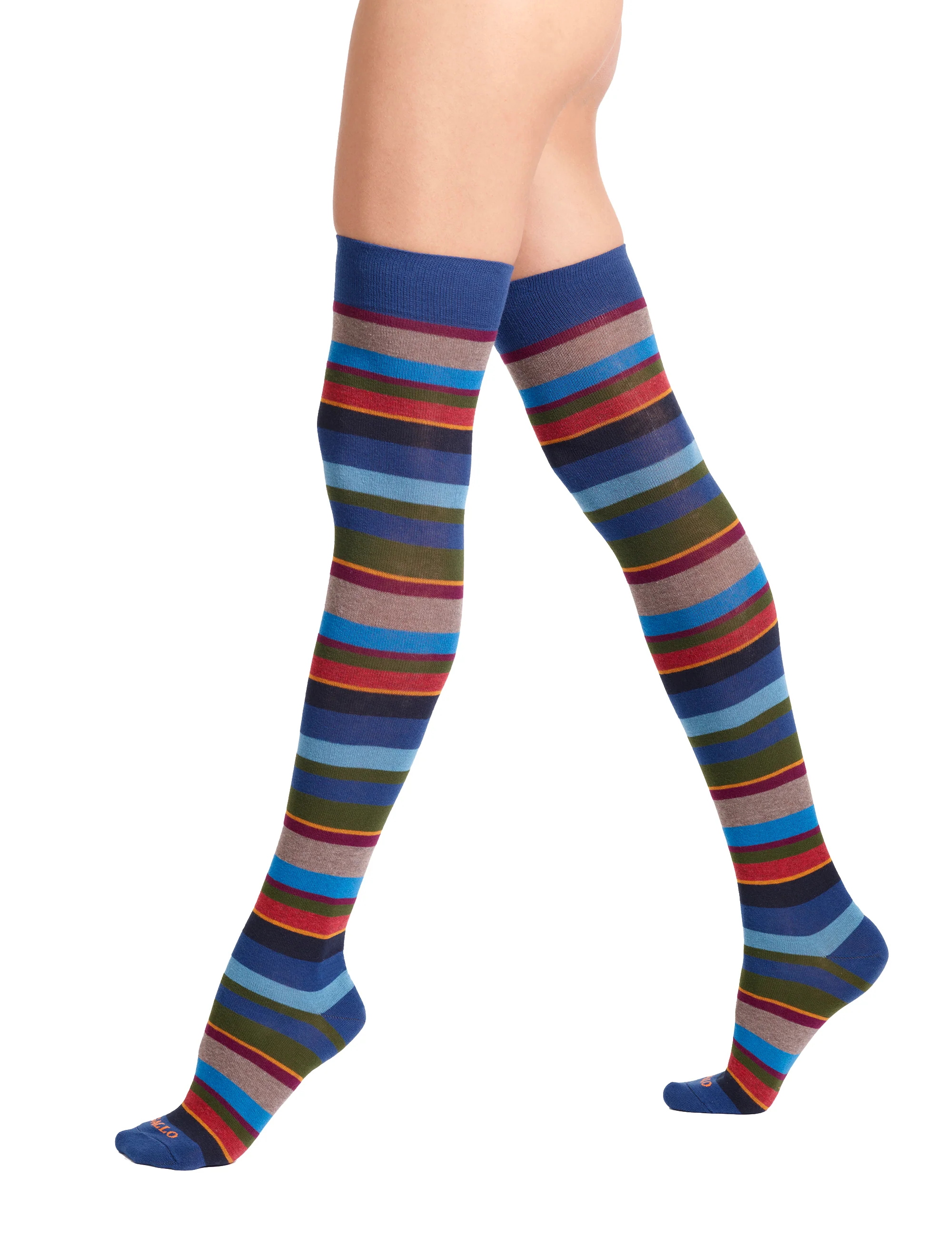 Parigina donna cotone blu righe multicolor