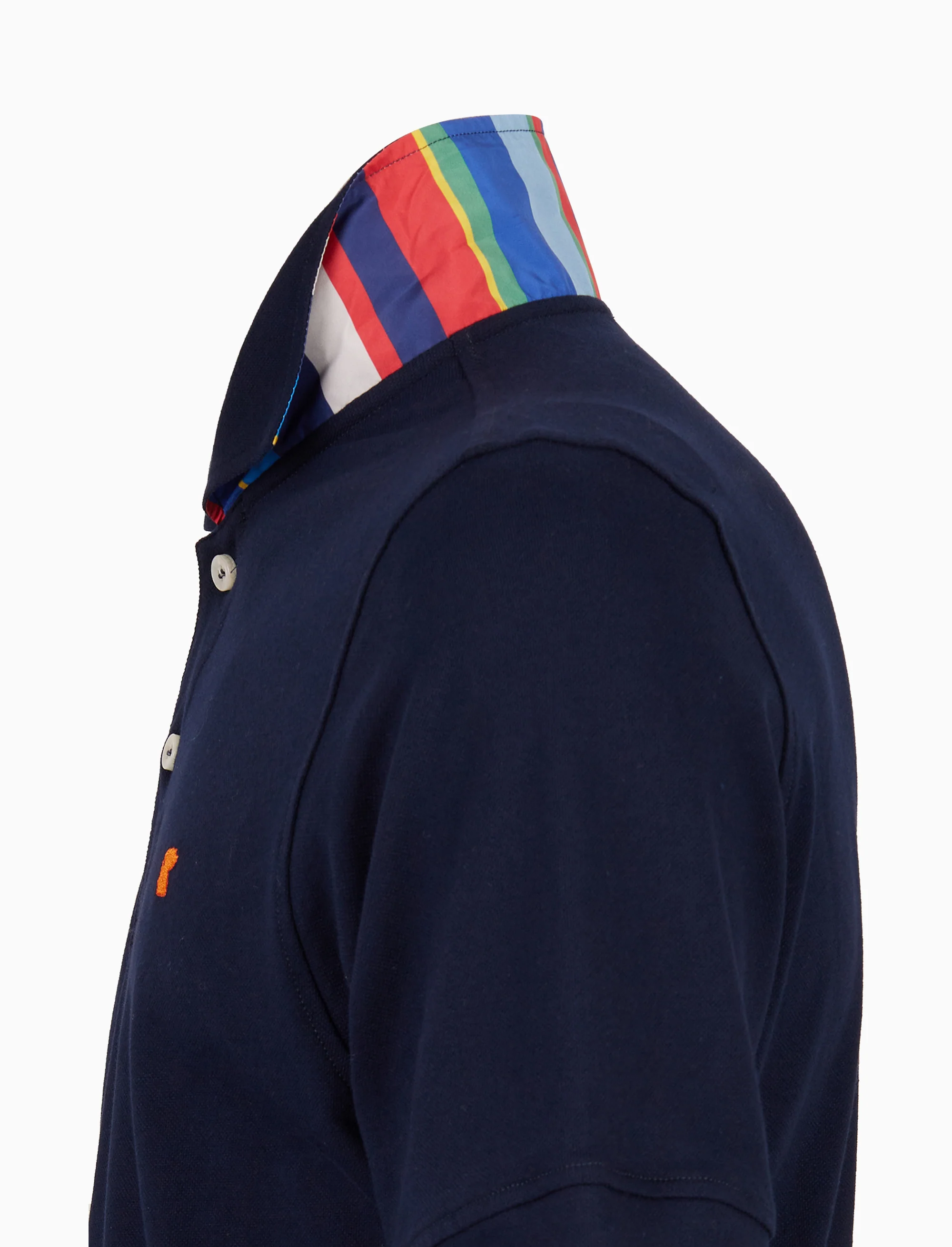 Polo uomo cotone tinta unita con sottocollo multicolor blu - Image 6