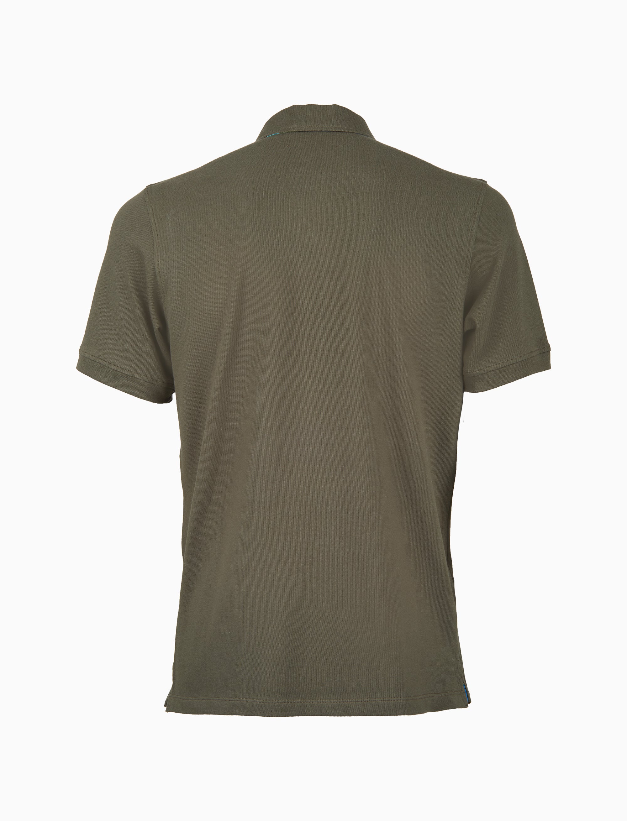 Polo uomo cotone tinta unita con sottocollo multicolor verde - Image 5
