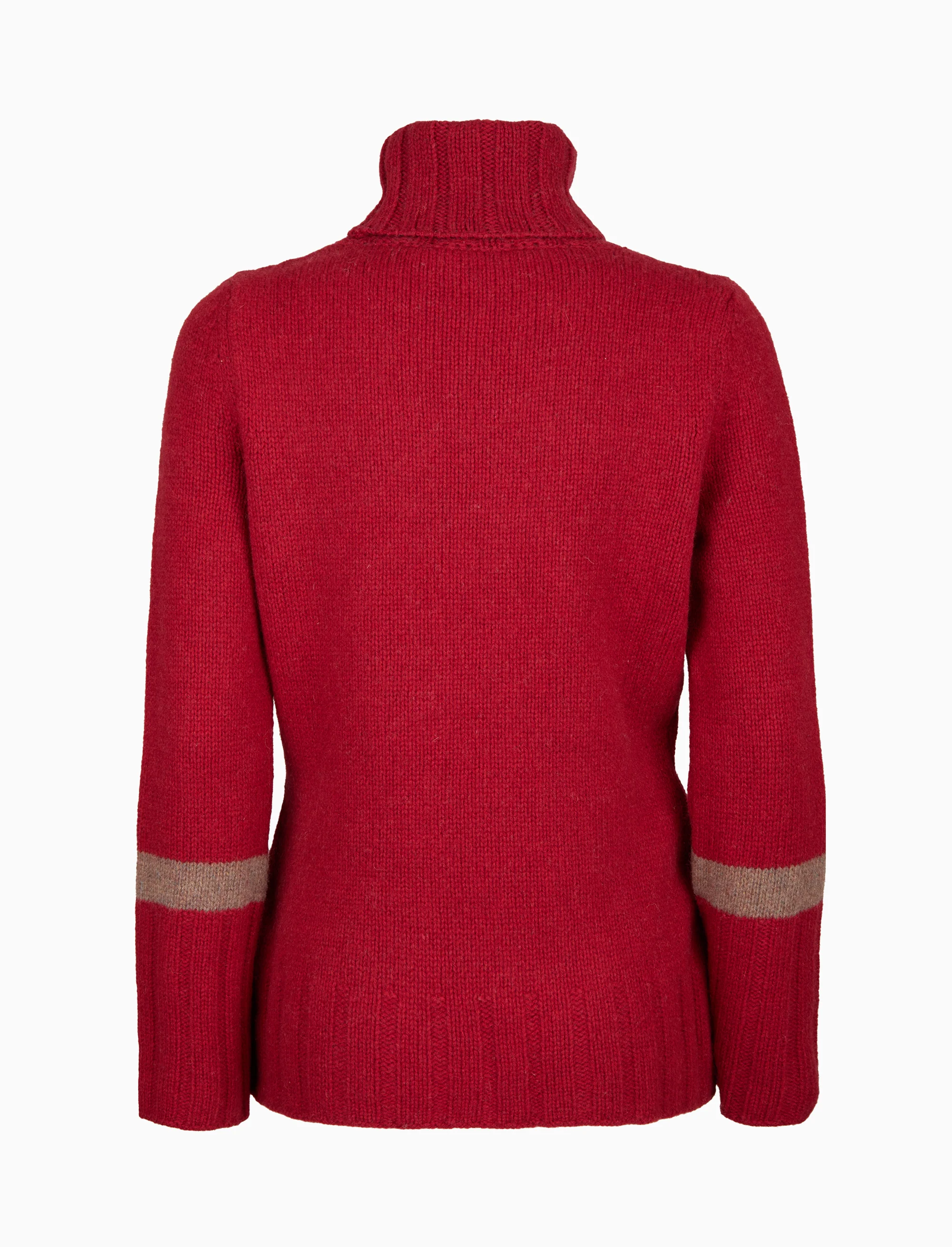 Pull dolcevita donna lana rosso tinta unita - Image 2
