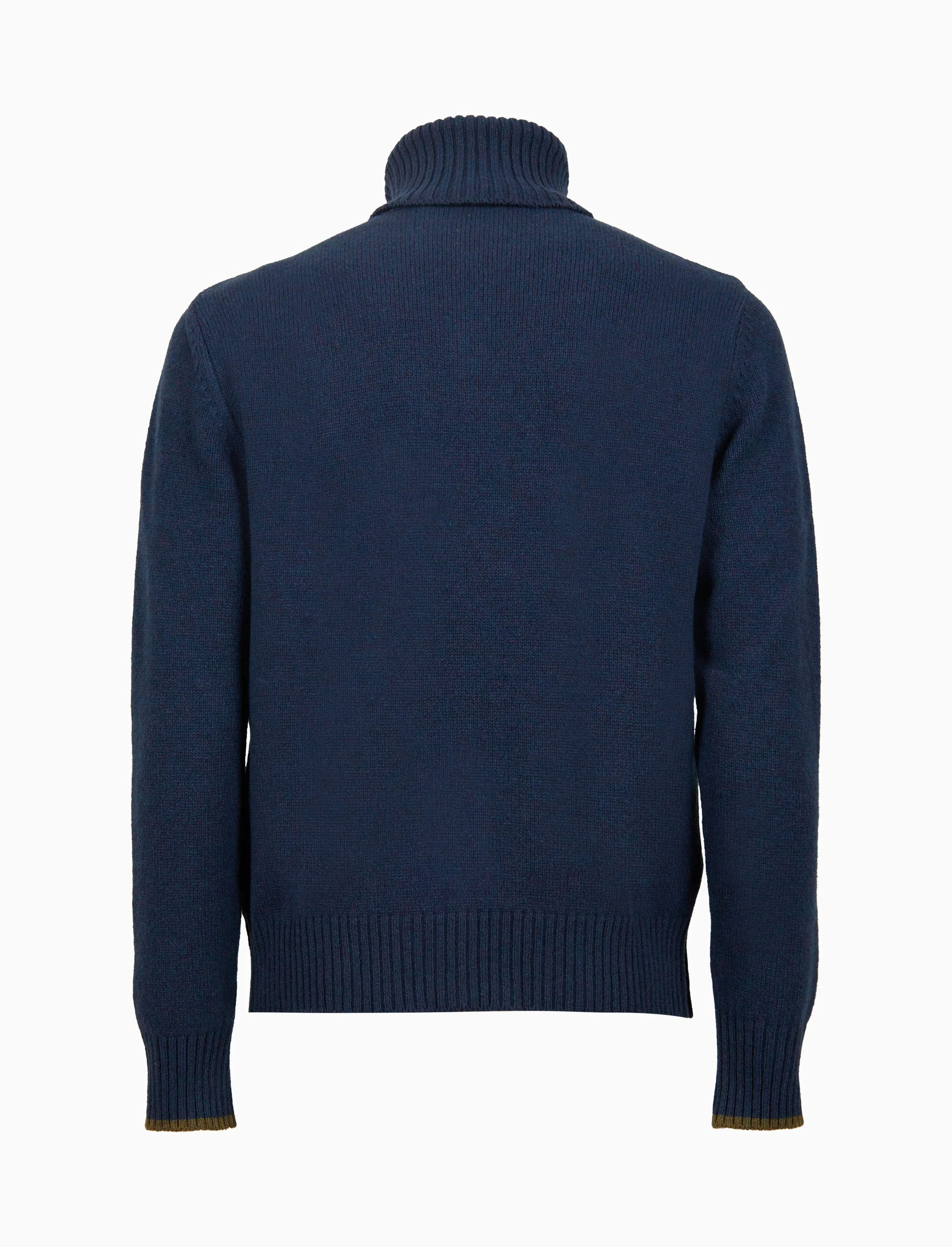 Pull dolcevita uomo lana blu tinta unita - Image 2