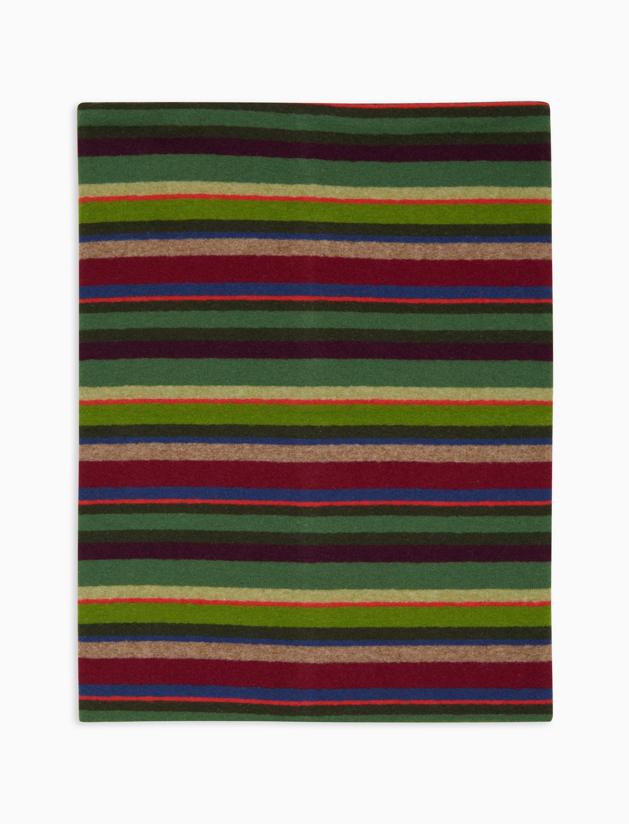 Scaldacollo multiuso unisex pile verde righe multicolor