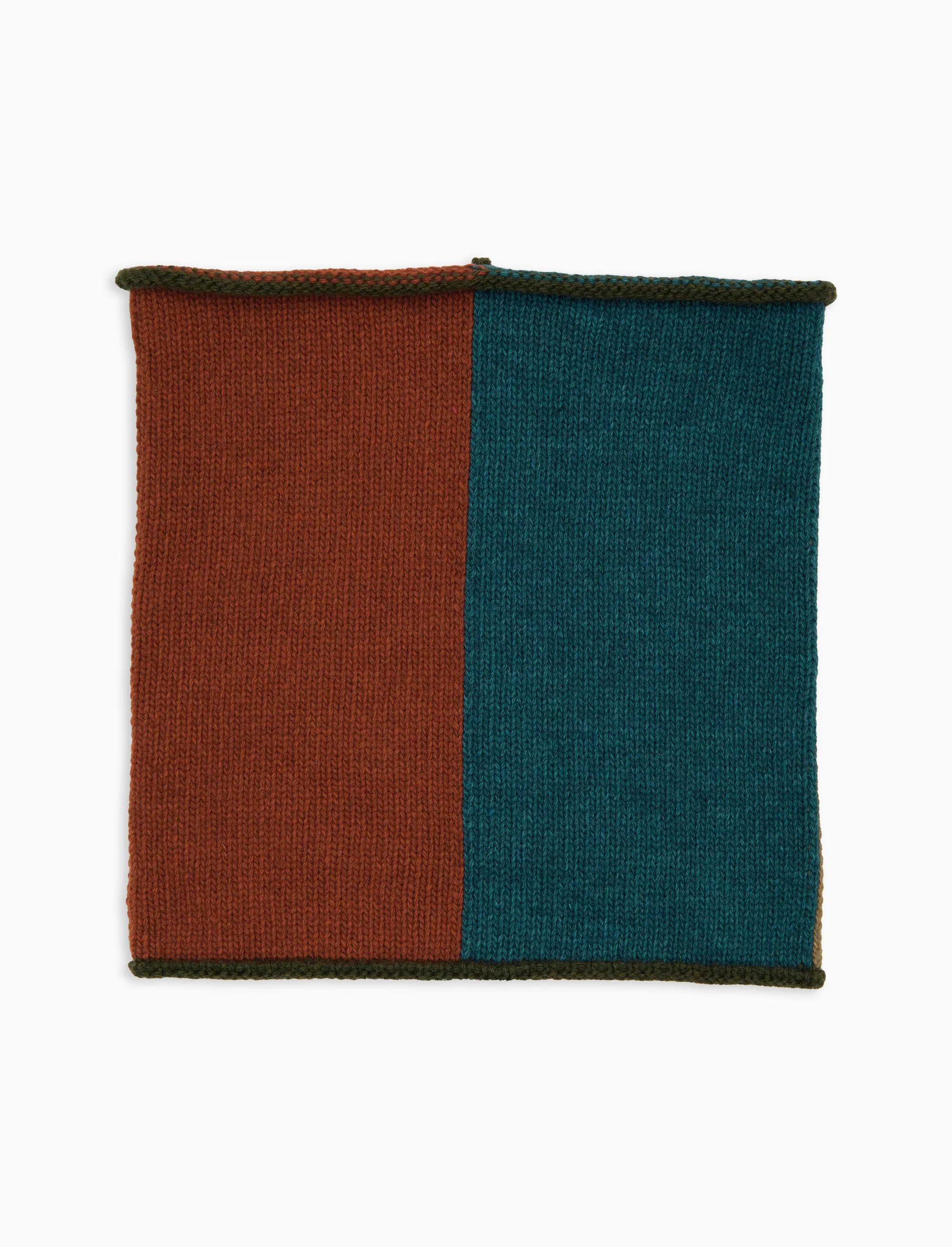 Scaldacollo unisex lana verde fantasia color block