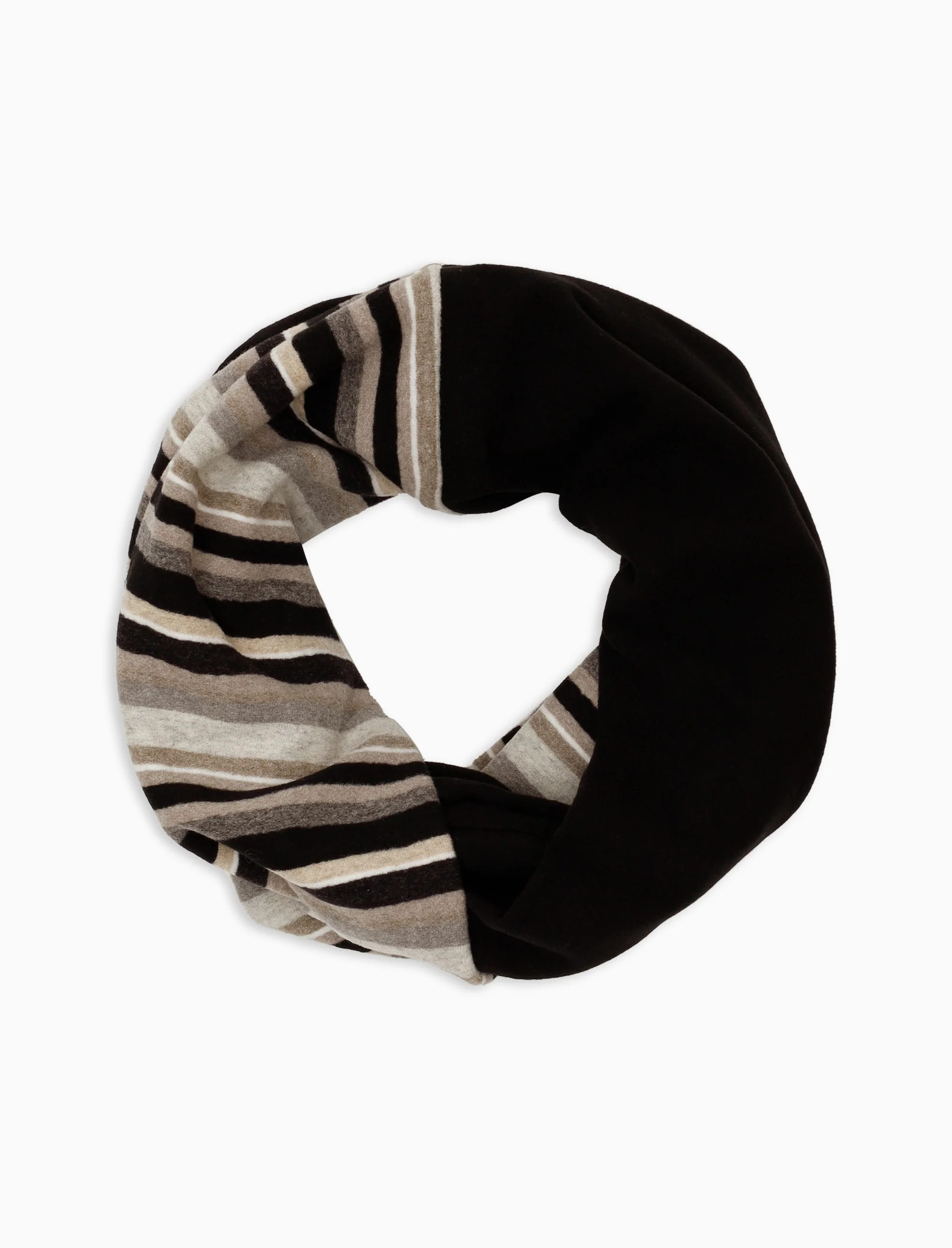 Scaldacollo unisex pile nero righe multicolor - Image 2