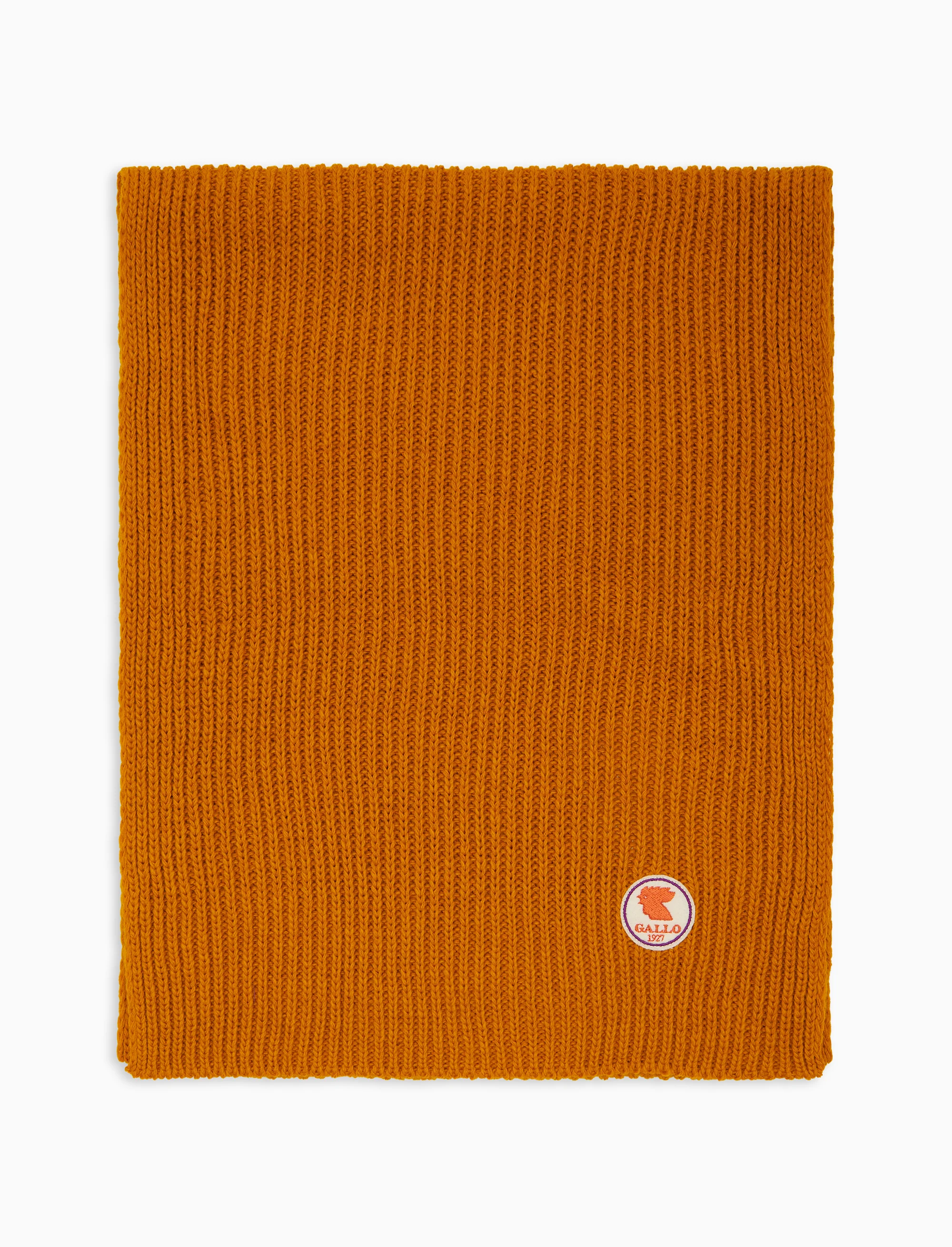 Sciarpa unisex arancio a coste tinta unita - Image 2