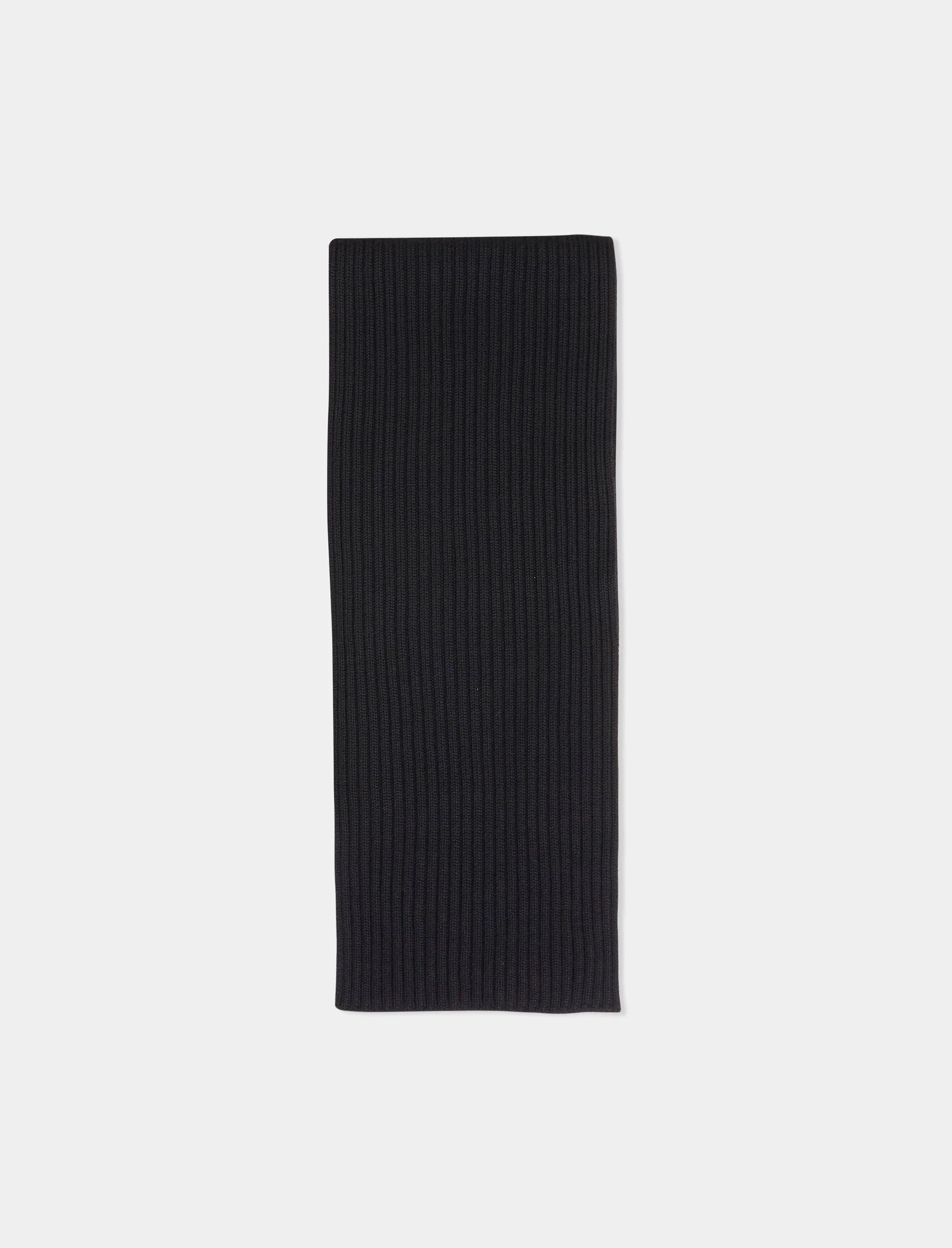Sciarpa unisex lana, seta e cashmere nero tinta unita