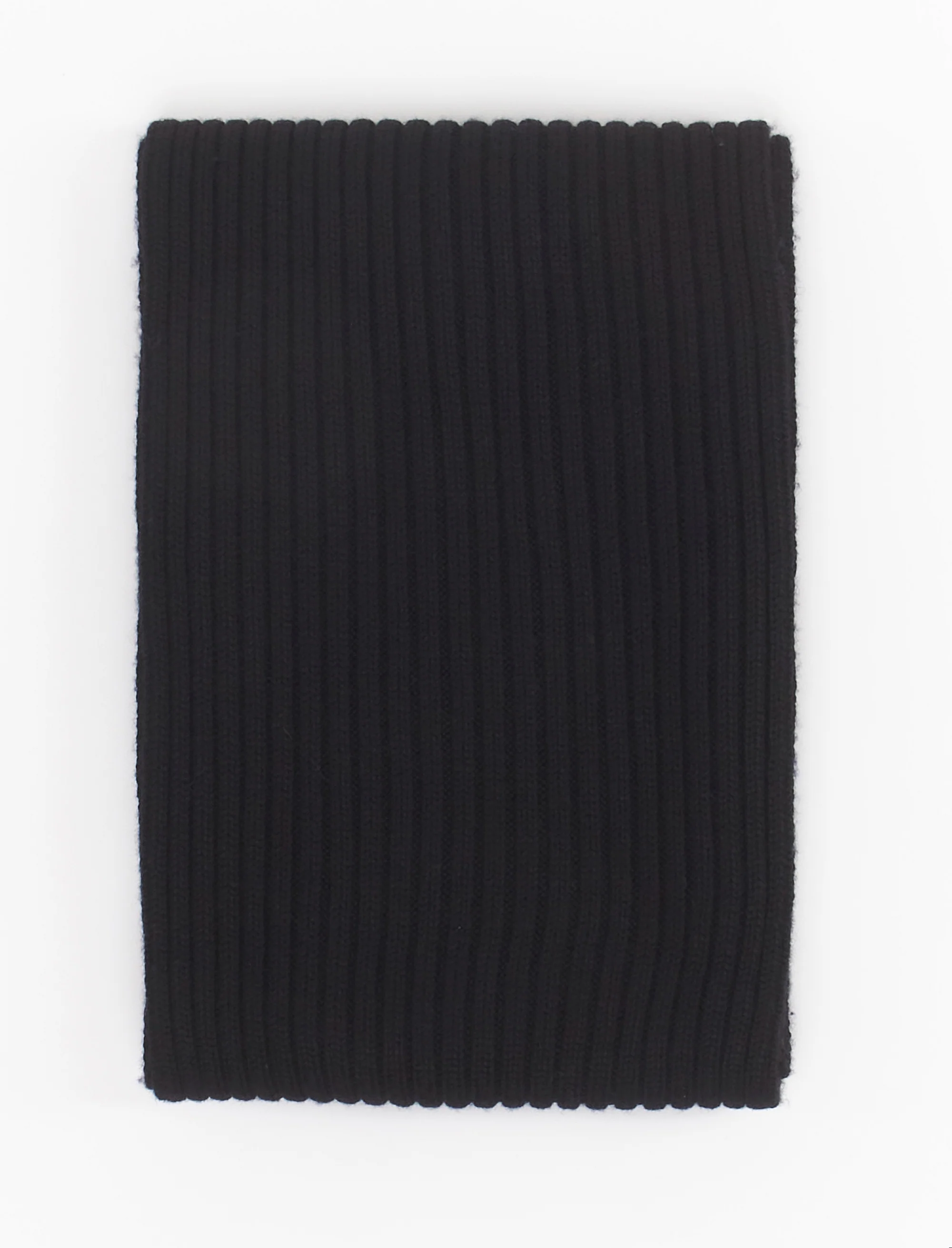 Sciarpa unisex lana, seta e cashmere nero tinta unita - Image 2