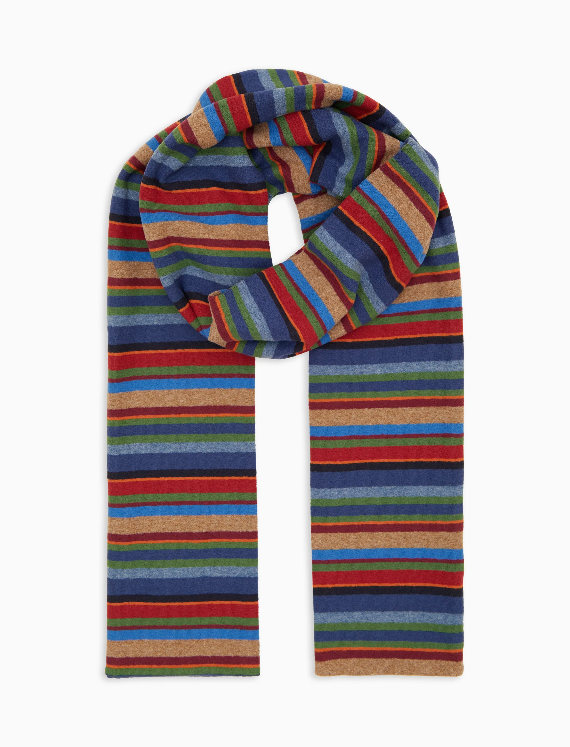Sciarpa unisex pile blu righe multicolor