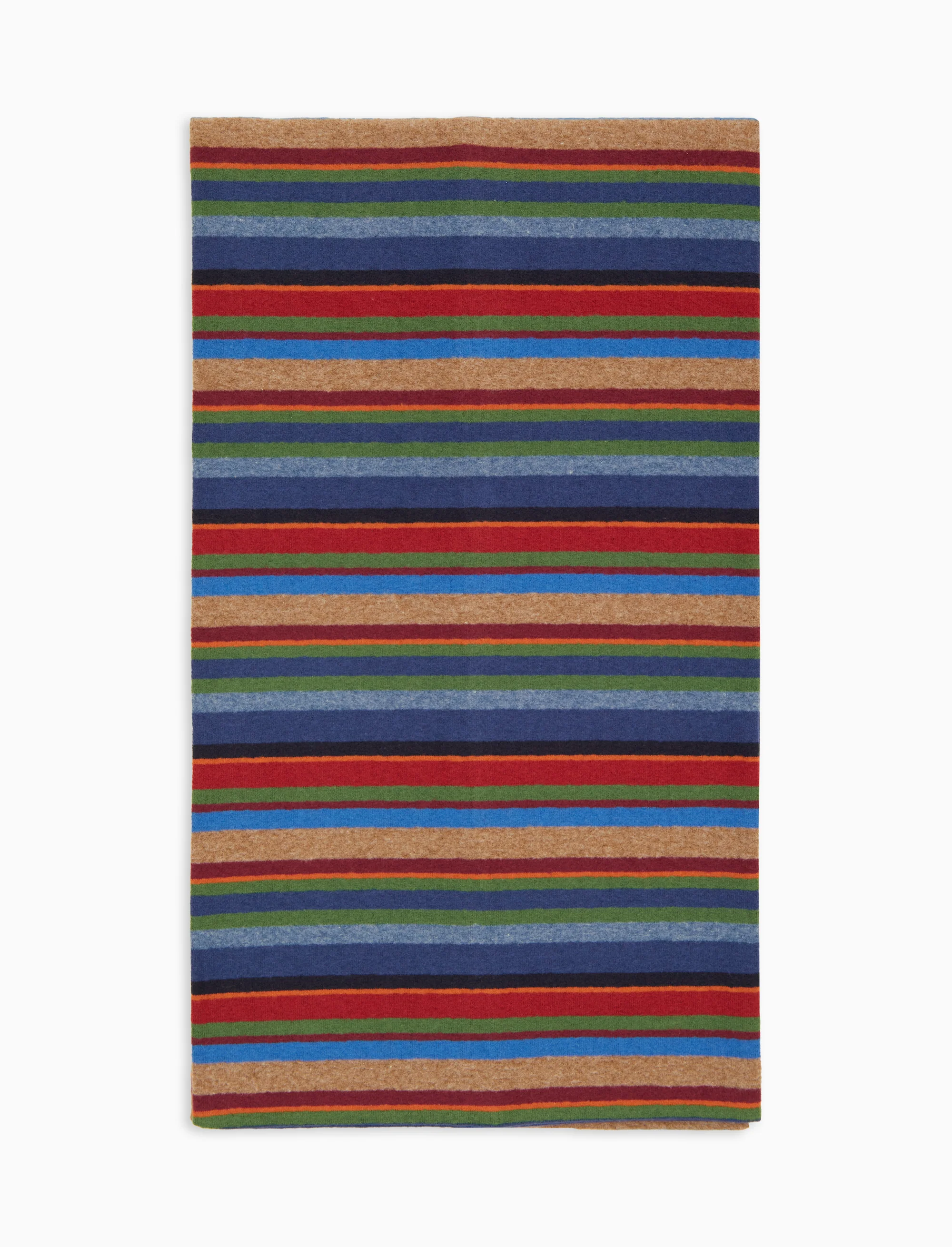 Sciarpa unisex pile blu righe multicolor - Image 2