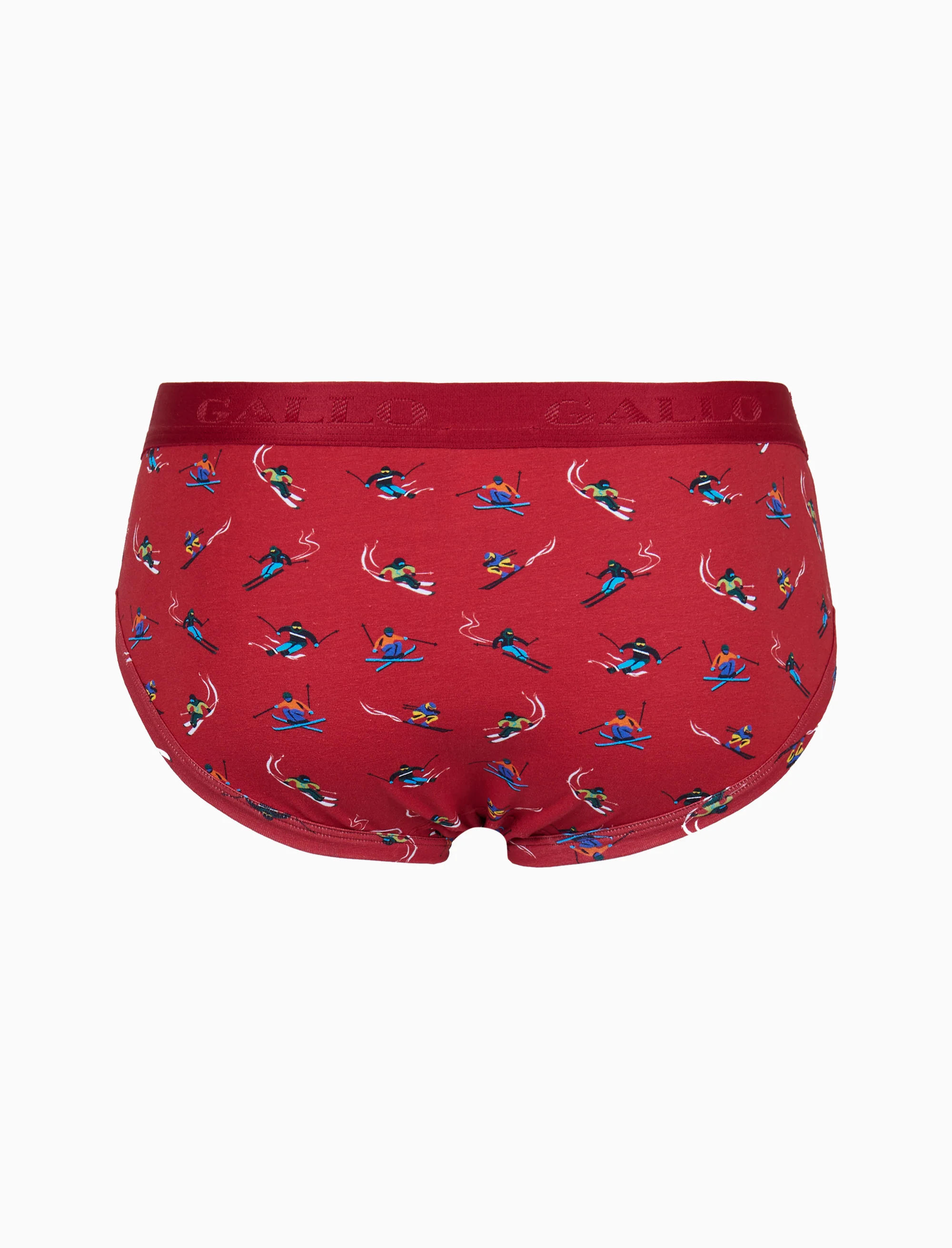 Slip intimo uomo cotone rosso fantasia sciatori - Image 2