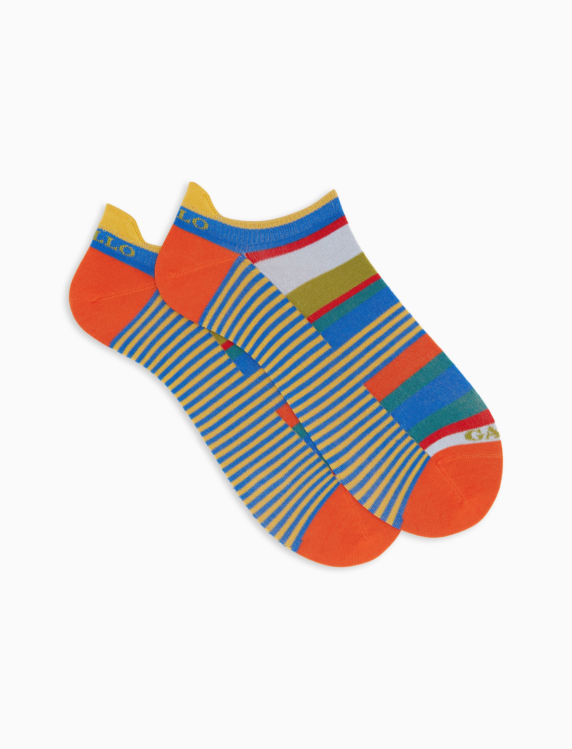 Sneakers uomo cotone leggero righe multicolor e windsor azzurro