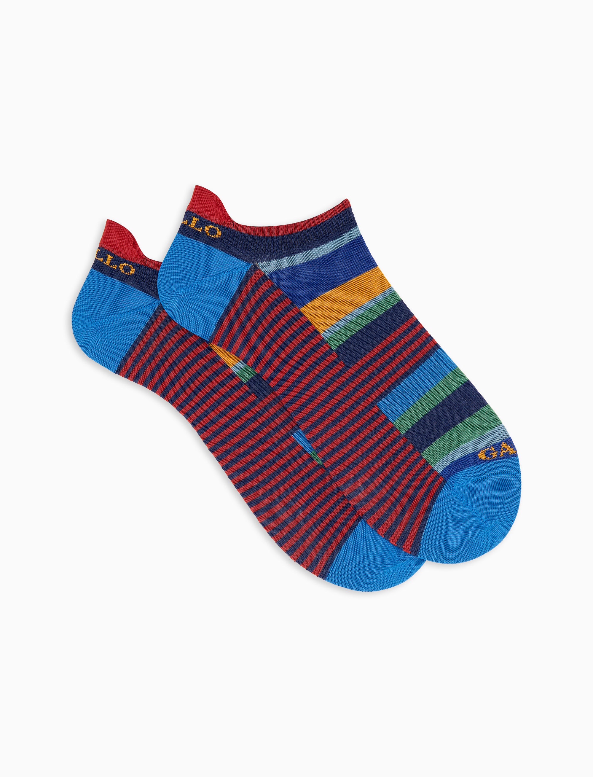 Sneakers uomo cotone leggero righe multicolor e windsor blu