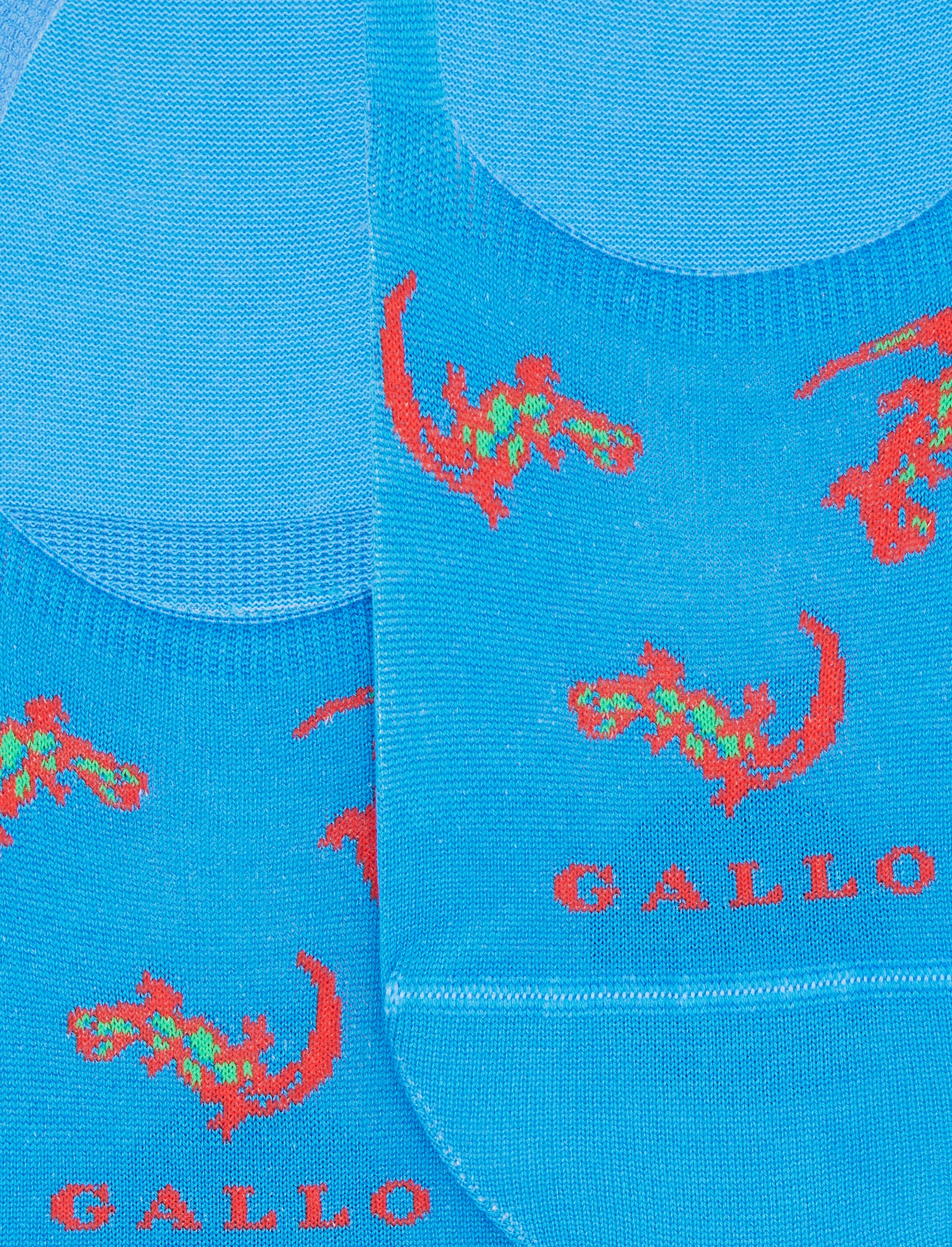 Solette unisex cotone leggero fantasia geko su fondo azzurro - Image 2